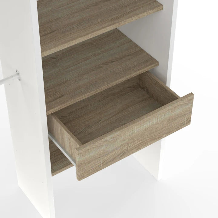 Dressing Extensible avec Rideau - Double Penderie et Étagères