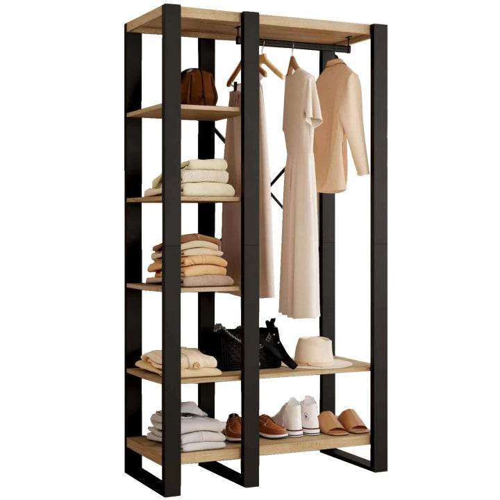 Dressing avec Penderie et Étagères 90 cm