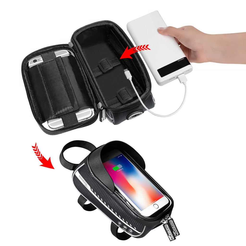Sacoche de cadre vélo imperméable - Support smartphone