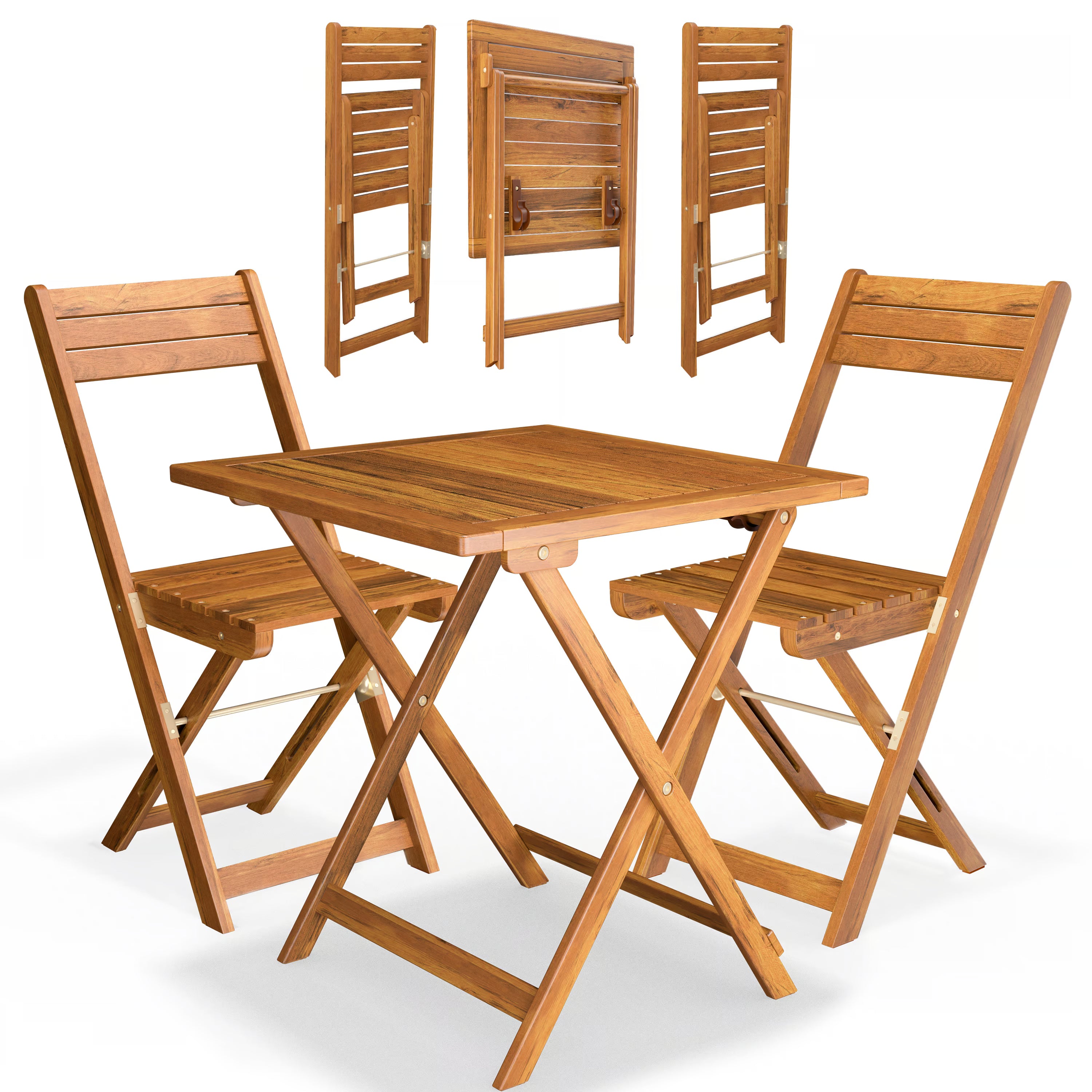 Salon de Balcon Pliable Bois 2 Places - Gain de Place
