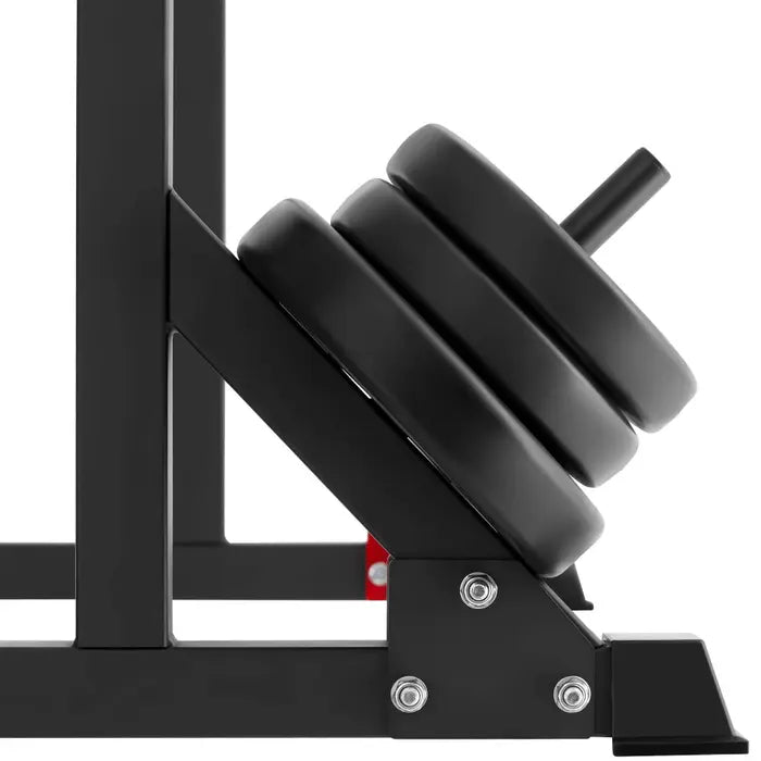 Support de squat multifonction réglable avec rangement poids - Noir