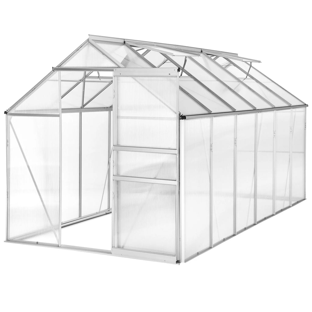Serre de Jardin Aluminium Professionnelle avec Parois Isolantes et Fenêtres