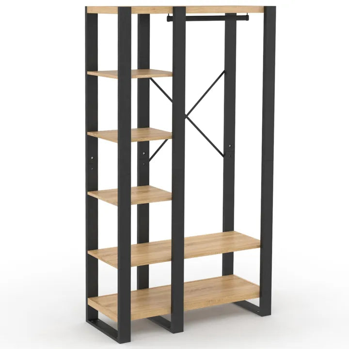 Dressing avec Penderie et Étagères 90 cm