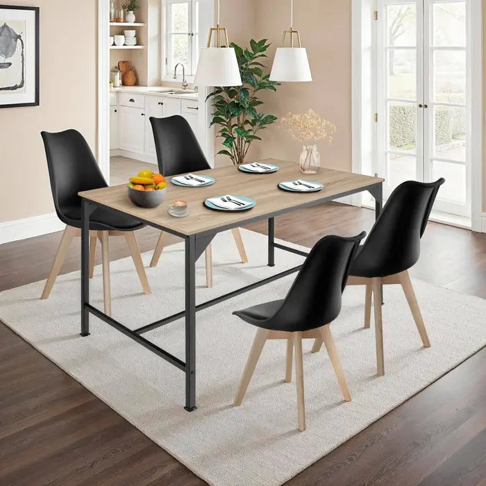 Table à manger industrielle - Style Bois & Acier