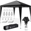 Tonnelle Pop-Up 3x3m Noire - Montage Sans Outil, Toit Imperméable