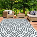 Tapis Extérieur 180 x 280 cm - Gris et Blanc