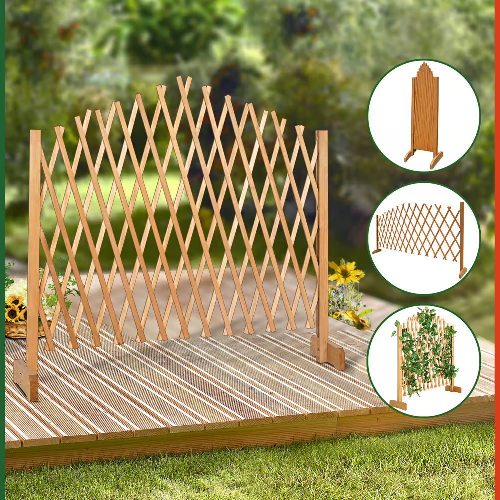 Treillage Bois 200x107cm - Support Grimpantes & Brise-Vue