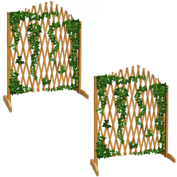 Lot 2 Panneaux Clôture Bois 2m - Bordure Jardin Décorative