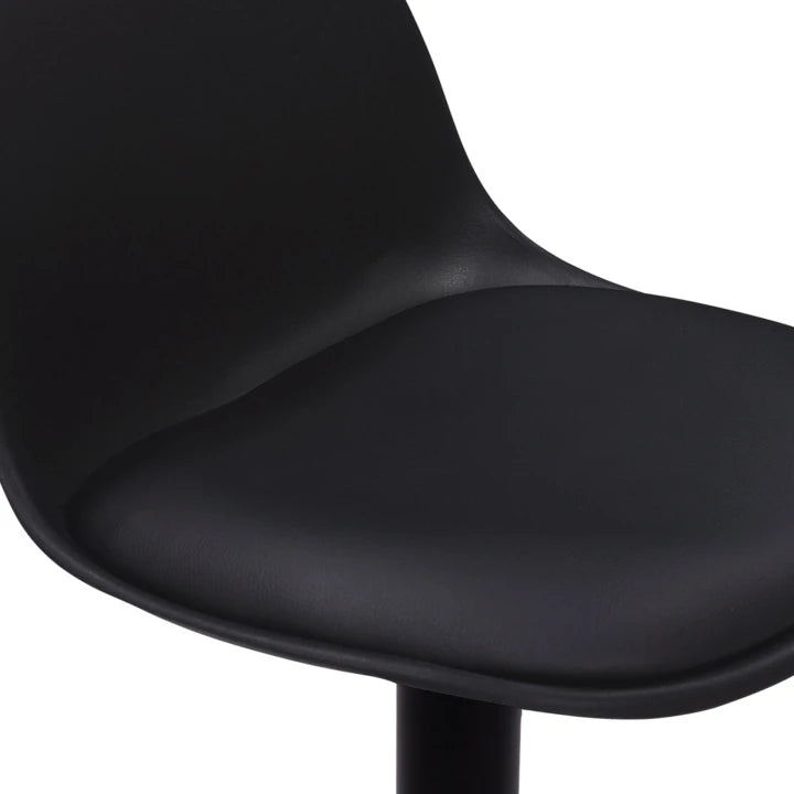 Lot de 2 Tabourets de Bar Réglables Noirs avec Dossier Pivotant