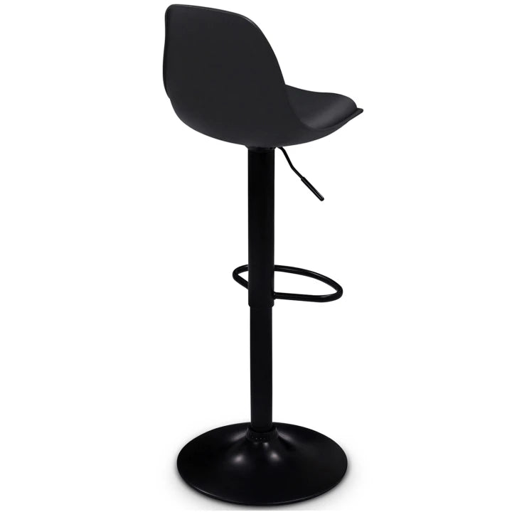 Lot de 2 Tabourets de Bar Réglables Noirs avec Dossier Pivotant