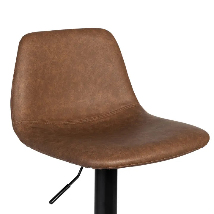 Lot de 2 Tabourets de Bar Marron Vintage Réglables