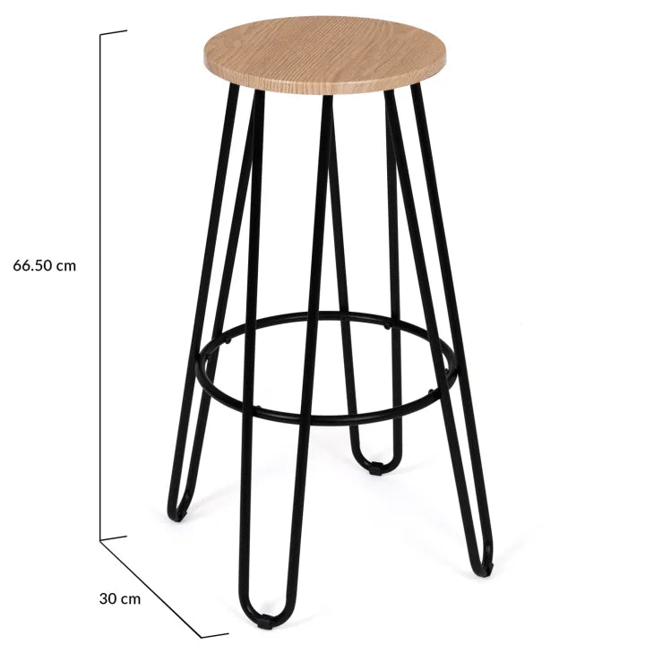 Lot de 2 Tabourets de Bar à Assise Ronde